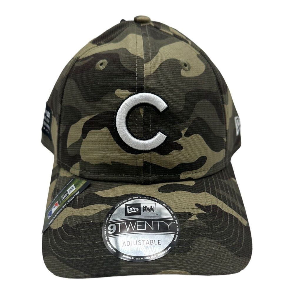 New Era 9Twenty Chicago Cubs 2021 Armed Forces Day Adjustable CAMO Hat Cap MLB